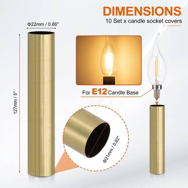 dimension image slide 14 of 102, Metal Chandelier Socket Sleeves Insulation Heat Shrinkable