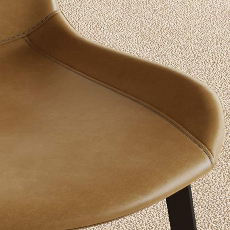 Modern Dining Chair Set Of 4 Pieces, With Floral Pu Leather Seats And Carbon Steel Legs, Suitable For Home, Restaurant
