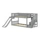 preview thumbnail 7 of 19, Twin Over Twin Low Bunk Bed with Stairs, Slide, & Camper Van Curtain