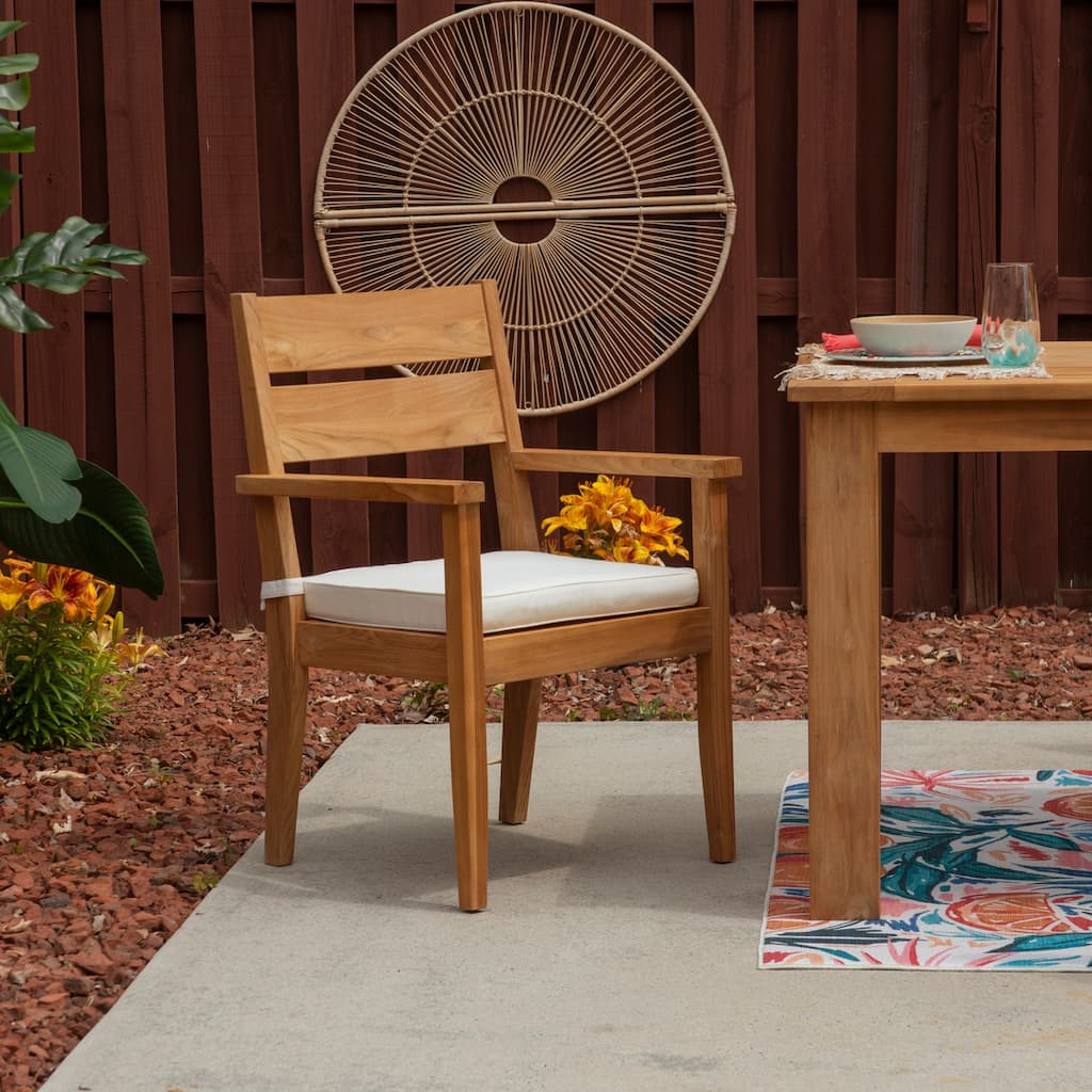 Clermont Outdoor Natural Teak Dining Arm Chair