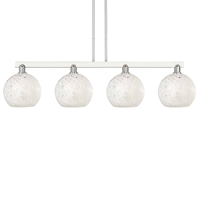 Innovations Lighting 716-4I-13-53 White Mouchette Linear White - Polished Nickel / White Mouchette