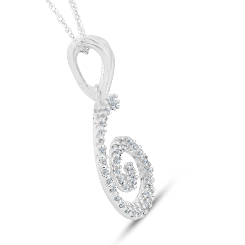 Bliss Diamond 1/10ct Diamond Spiral Pendant White Gold