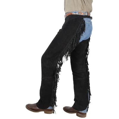 Tough 1 Western Chaps Adult Contour Suede Fringed Adjustable 63-88