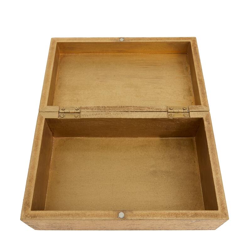 CosmoLiving by Cosmopolitan Wood Contemporary Boxes Wood 4 x 10 x 6 - S/2 10", 8"W