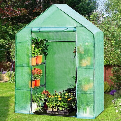 Mini Portable 4 Tier 8 Shelves Walk in Plant Greenhouse