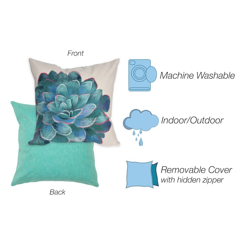 Liora Manne Visions IV Tulips Indoor/Outdoor Pillow Cool 12" x 20"