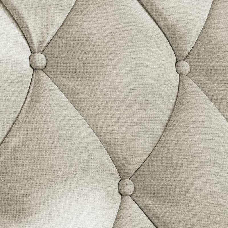 Button Tufted 3 Seater Sofa, Comfy Upholstered Fabric Sofa, Deep Seat Sofa with Armrest & Cushion for Living Room, Apartment