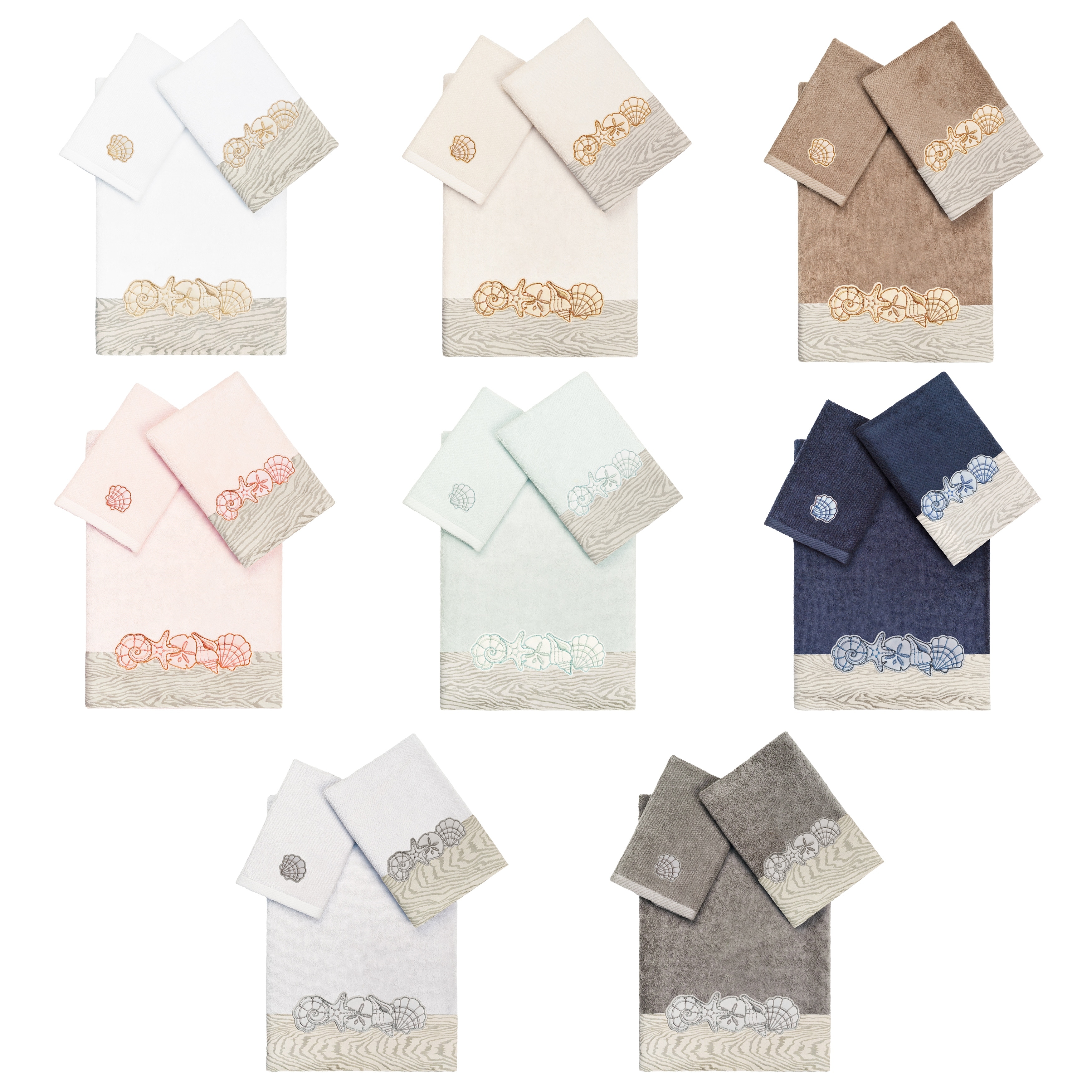 Authentic Hotel and Spa Turkish Cotton Shell Row 3PC Towel Set