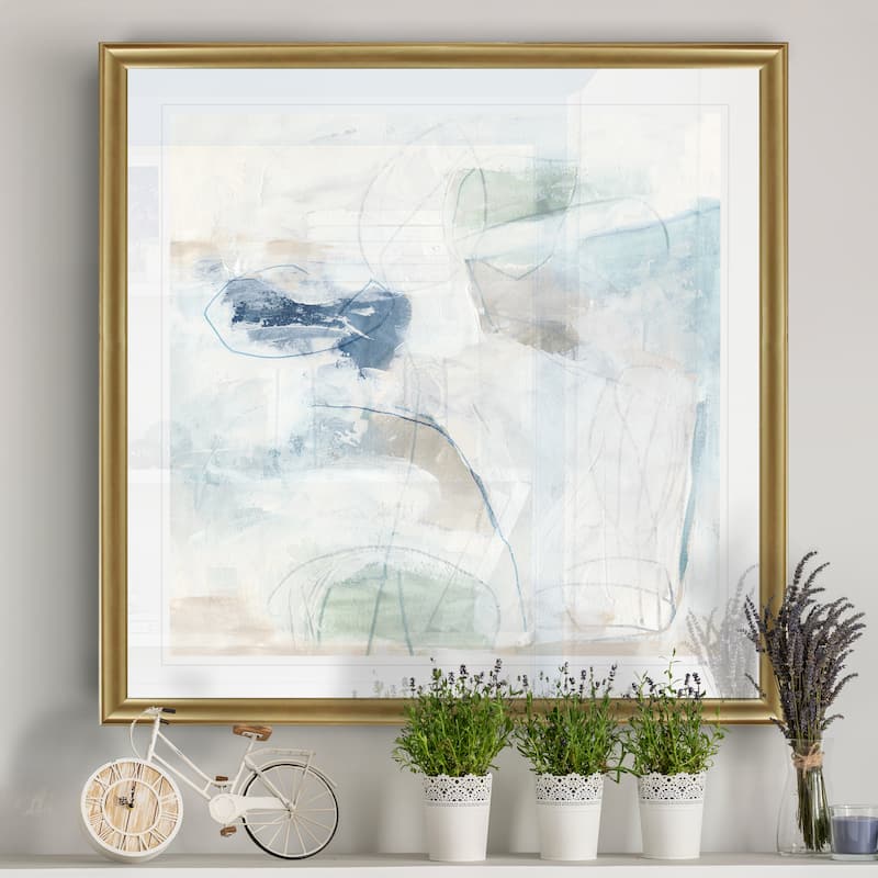 Pebble Coast I -Black Framed Print
