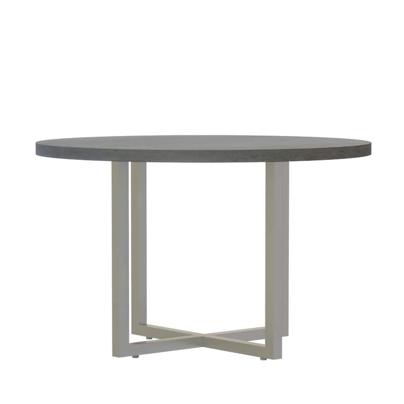 Mirella 42" Round Cafe Table, High-End Dining Table 29.5" Tall - Stone Grey