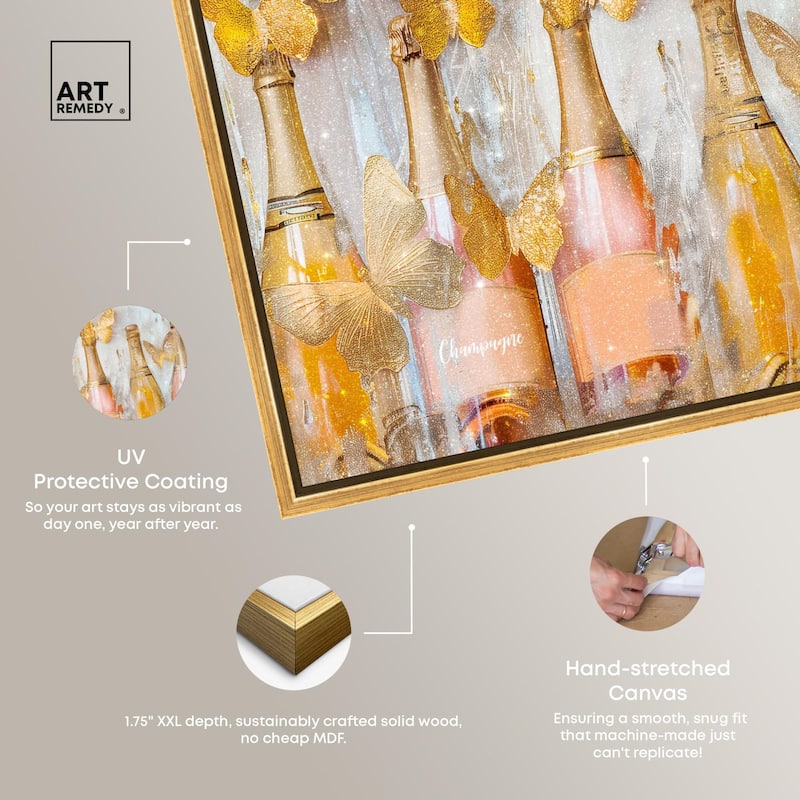 Golden Bright Campagne Line Canvas by Art Remedy