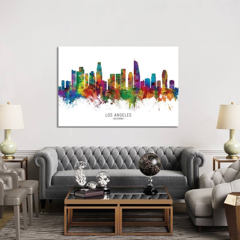 iCanvas "Los Angeles California Skyline" by Michael Tompsett Canvas Print