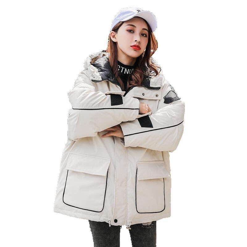 Shop 2019 Winter Loose Cotton Jacket Middle School Students Long