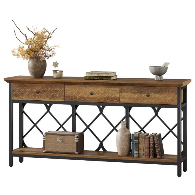 70.86-Inch Narrow Console Sofa Table, Long Entryway Table with Drawers