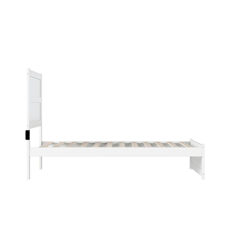 NoHo Twin Bed with Footboard in White