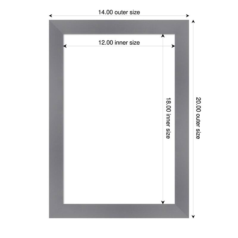 Amanti Art Edwin Grey Framed Dry Erase Magnetic Board - 14 x 20 in