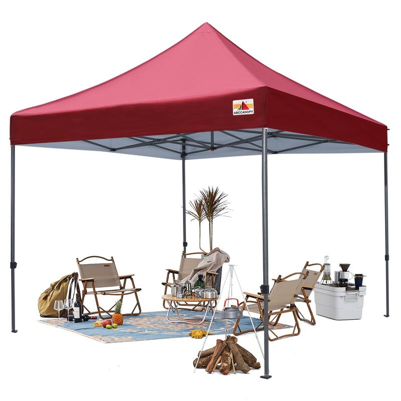 ABCCANOPY Outdoor Commercial Metal Patio Pop-Up Canopy - 10ftx10ft - Burgundy