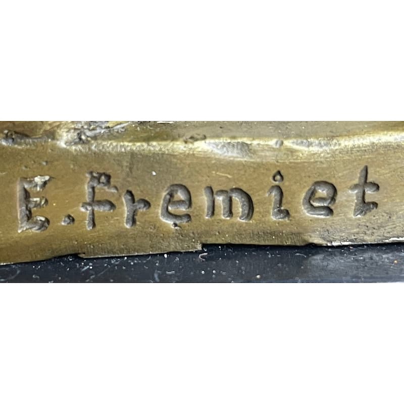 Art Deco Joan Of Arc Bronze Sculpture Hot Cast Marble Base Figurine Figure Decor