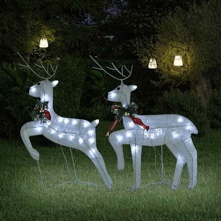vidaXL Christmas Reindeers Decoration Christmas Lighting Display with LEDs - 40 LEDs