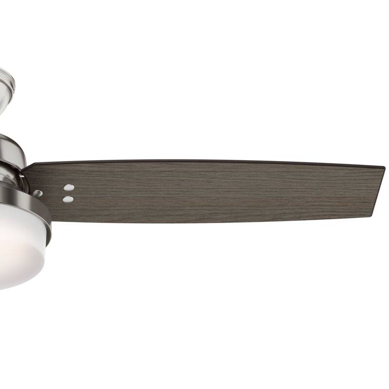 Hunter Fan Sentinel Brushed Nickel 52-inch Ceiling Fan with 3 Reversible Blades - Silver