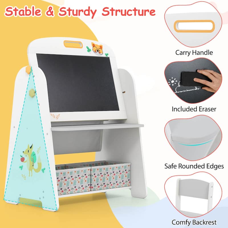 Costway 4-in-1 Kids Table & Chair Set with Magnetic Whiteboard & - See Details
