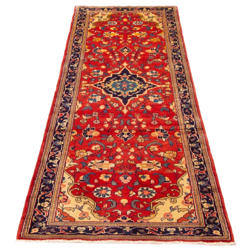 ECARPETGALLERY Hand-knotted Andelz Red Wool Rug - 3'5 x 10'4
