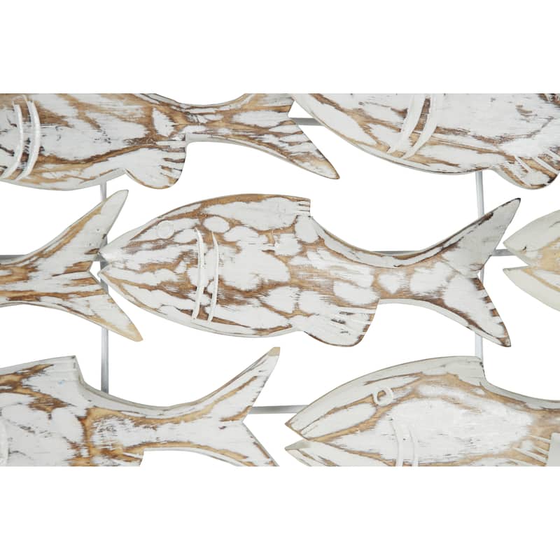 Wood Fish Handmade Home Wall Decor - White - Roche River Decor