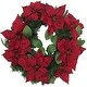 preview thumbnail 1 of 3, Fraser Hill Farm 24-in. Christmas Wreath with Poinsettia Blooms