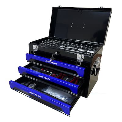 3 Drawers Tool Box with Tool Set And Rich Storage Space