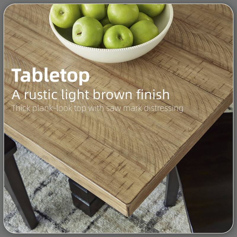 Signature Design by Ashley Charterton Two-tone Brown Dining Table - 82"W x 42"D x 30"H