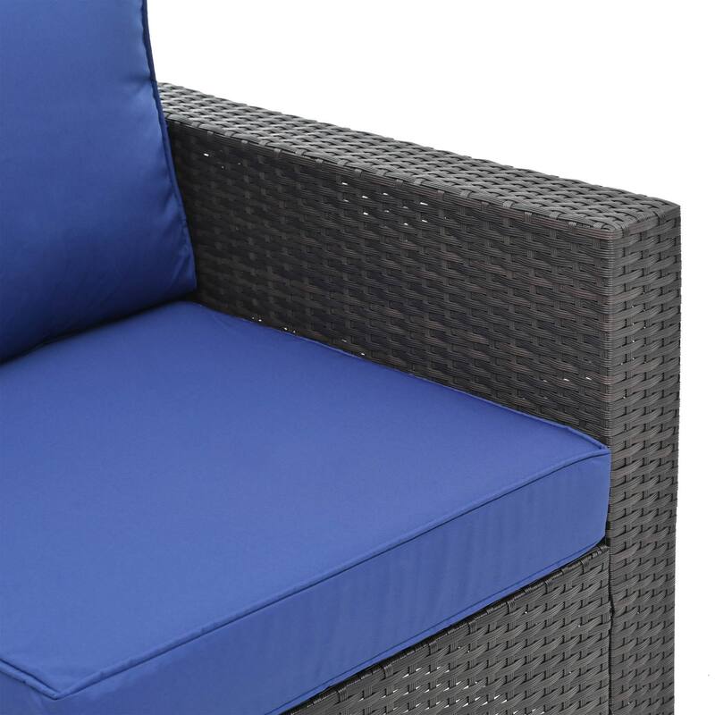 10-Piece Outdoor Rattan Sectional Sofa Set with Storage Table & Cushions