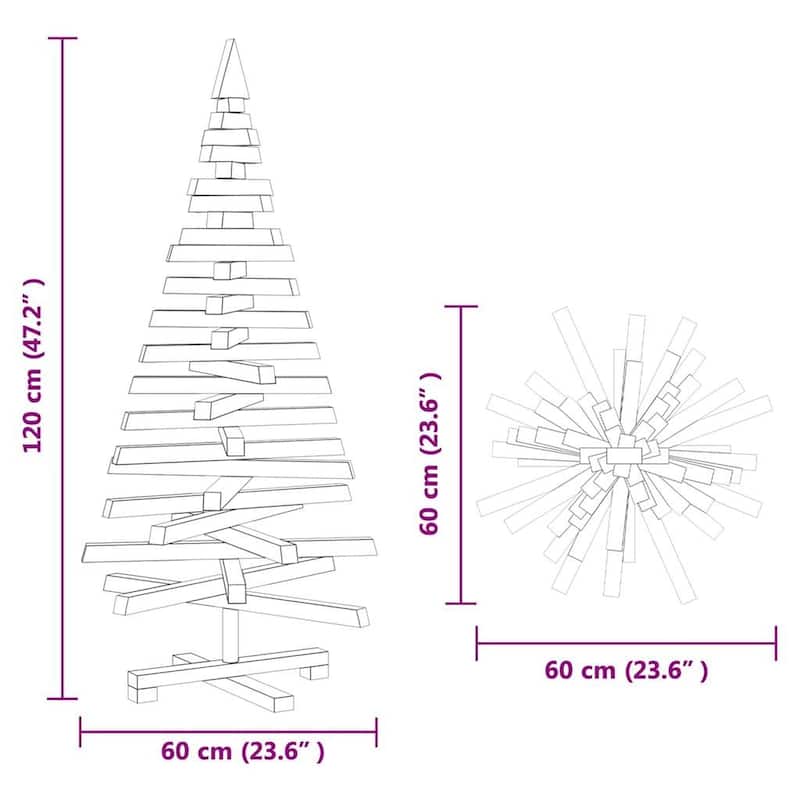 vidaXL Christmas Trees with Stand Natural/Brown Solid pine wood