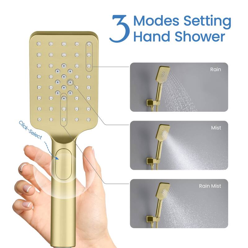 Cube Pressure Balanced 3-Function Shower System with Rough-In Valve