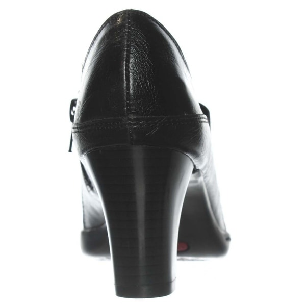 black stacked heel ankle boot