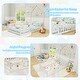 preview thumbnail 20 of 18, Twin Size House Shape Floor Bed with Lockable Door and Full-Length Guardrail