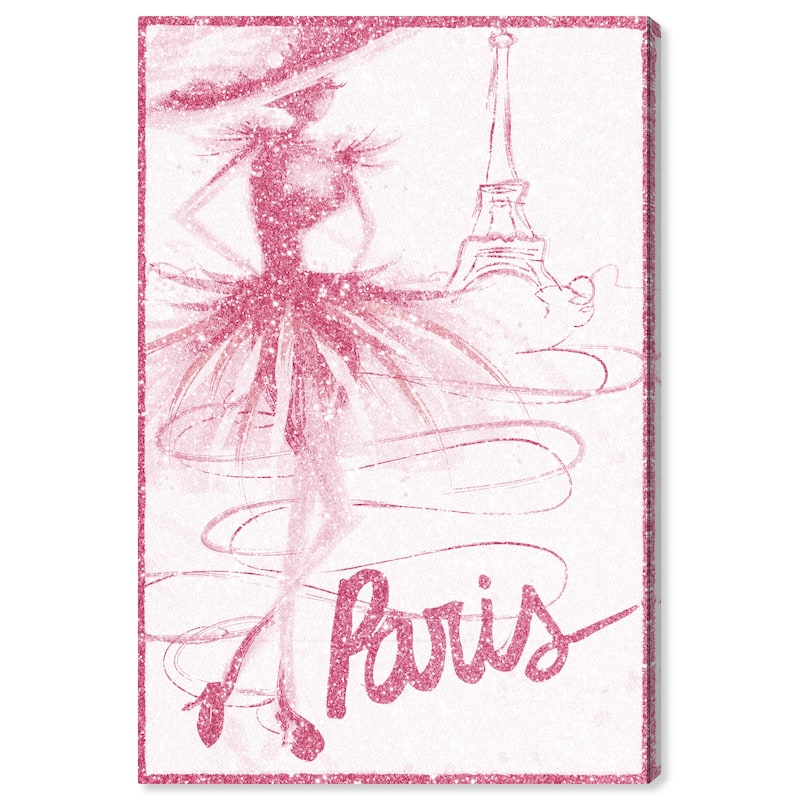 Wynwood Studio Canvas Fashion and Glam Pink Paris Glitter Pink and Metallic Pink Glam Wall Art Canvas Print