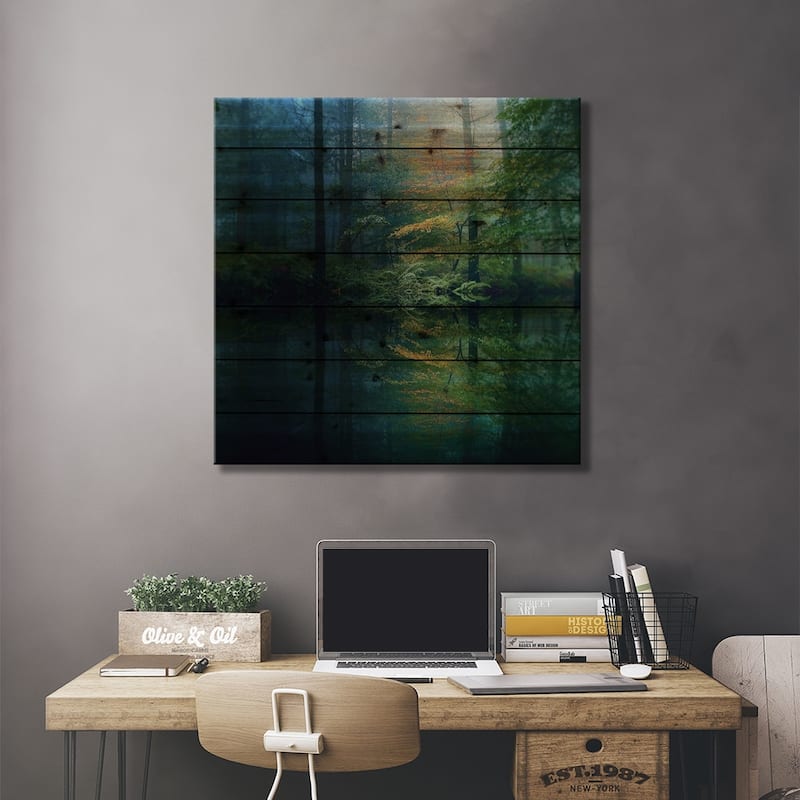 The Forest Print On Wood by Adelino Goncalves - Multi-Color