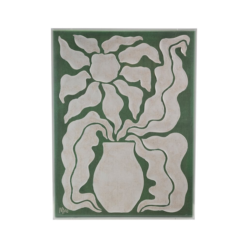Hand-Painted Acrylic Box Framed Canvas Wall Décor - 24" W x 32" H