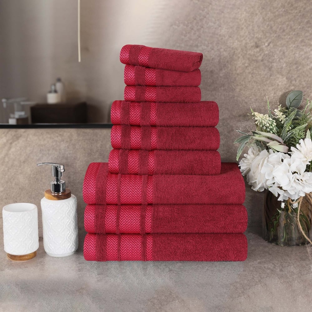 Superior Hays Cotton Medium Weight 9 Piece Bathroom Towel Set