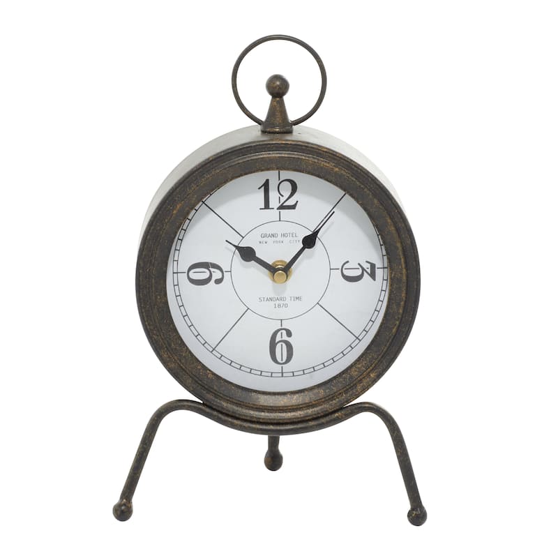 Metal Standing Stopwatch Clock - Brown - Roche River Decor