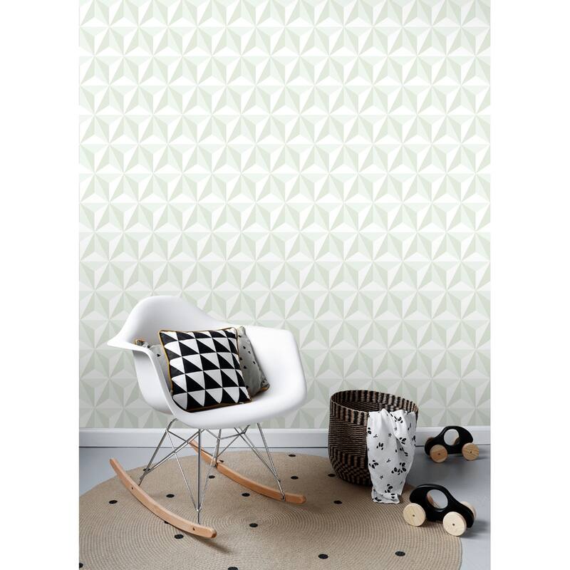 Chesapeake Adella Sage Geometric Wallpaper - 20.9 x 396 x 0.025