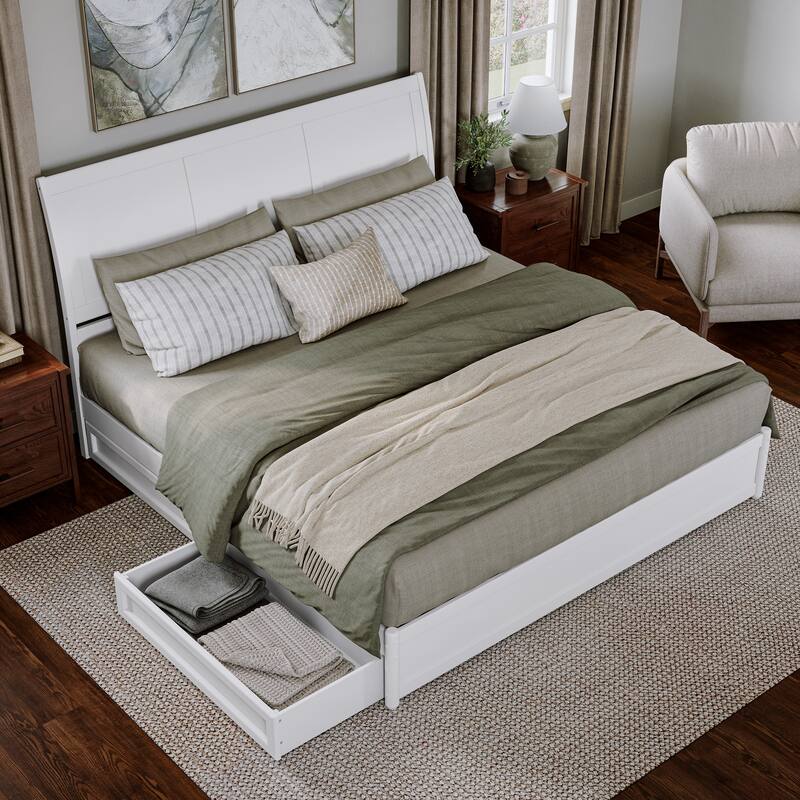 Andorra Platform Bed with Panel Footboard and Storage Drawers