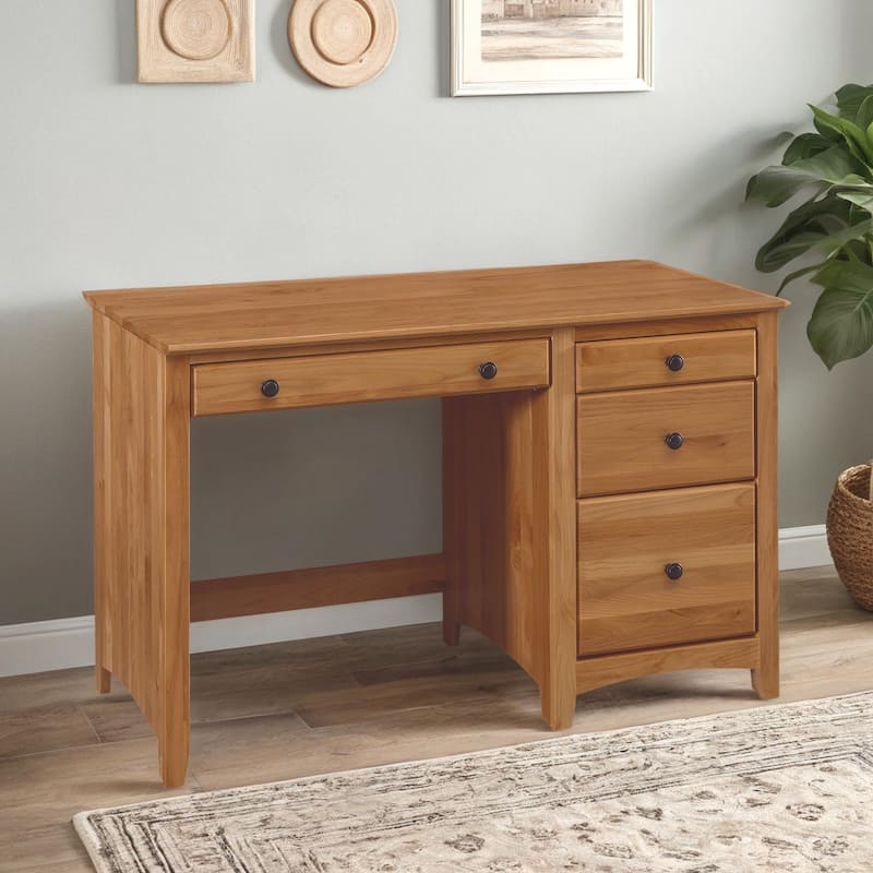Arch+Haven Solid Wood 4 Drawer Desk
