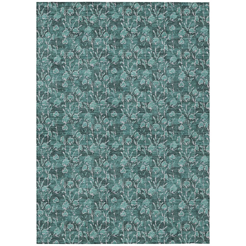 HomeRoots Floral Transitional Rectangle Outdoor Rug