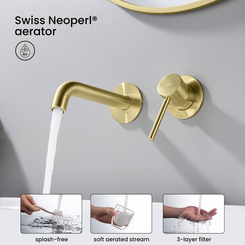 Circular Single Handle Wall Mounted Bathroom Sink Faucet