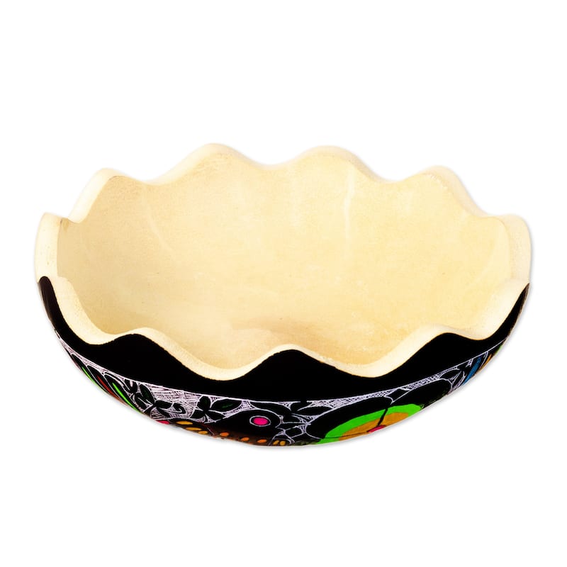 Novica Handmade Sweet Spring Scent Dried Gourd Catchall