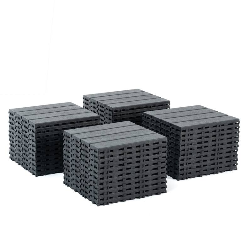 Plastic Interlocking Deck Tiles Patio Decking Tiles for Poolside Balcony Backyard （44 Pack）