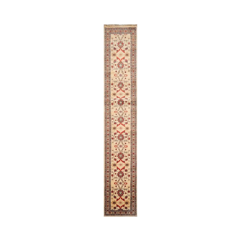 Hand Knotted Tufenkian Keningston Chocolate Beige 100% Wool Area Rug - 2' 5'' x 14' 3''