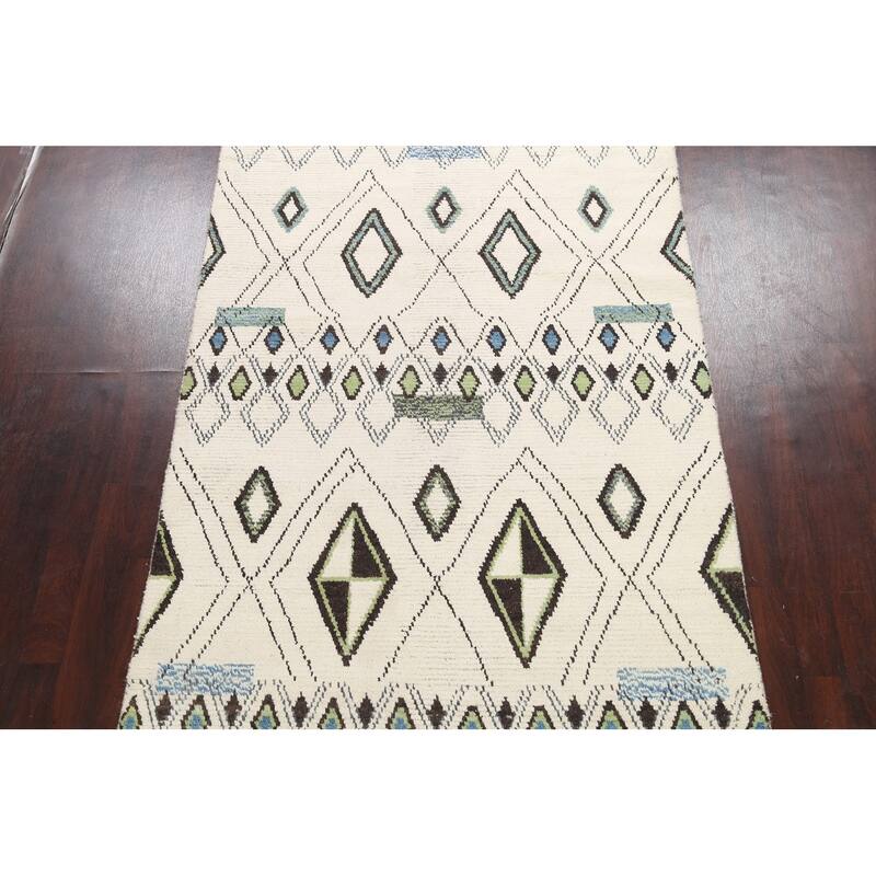 Modern Vegetable Dye Oriental Moroccan Berber Area Rug Wool Handmade - 5'9" x 9'3"