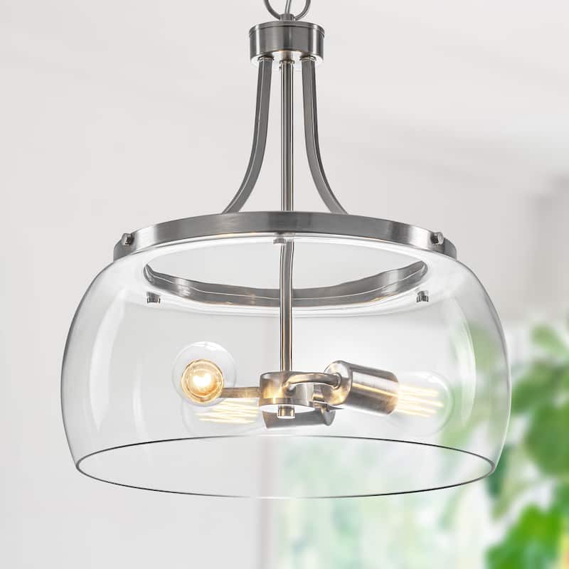 Starsky 1/3-Light Modern Clear Glass Dome Pendant Light